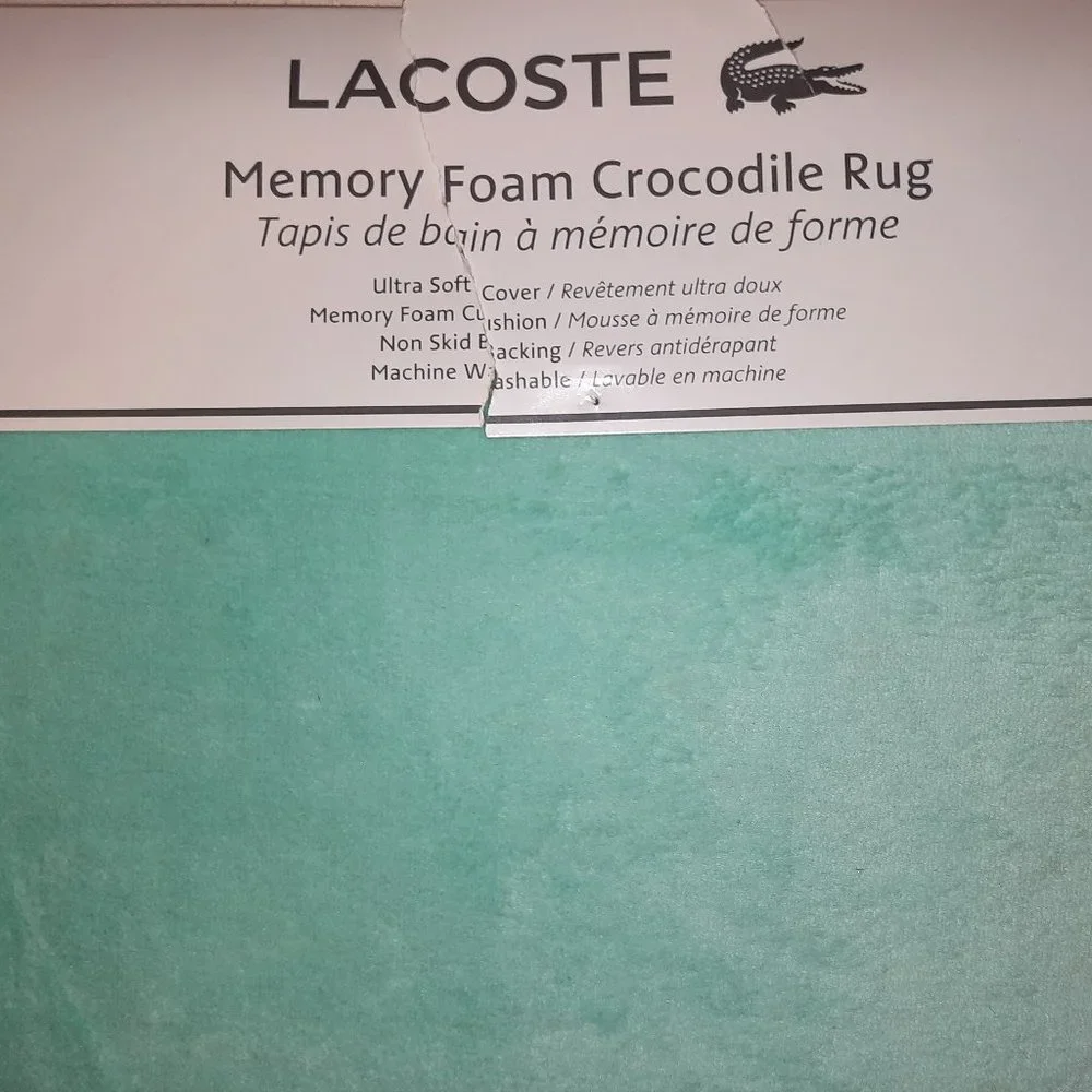 Lacoste Mint Green, Memory Foam Crocodile Rug